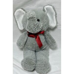 Plush Elephant Gray Stuffed Animal Toy 16 " Calplush Cute‎ Soft Bow